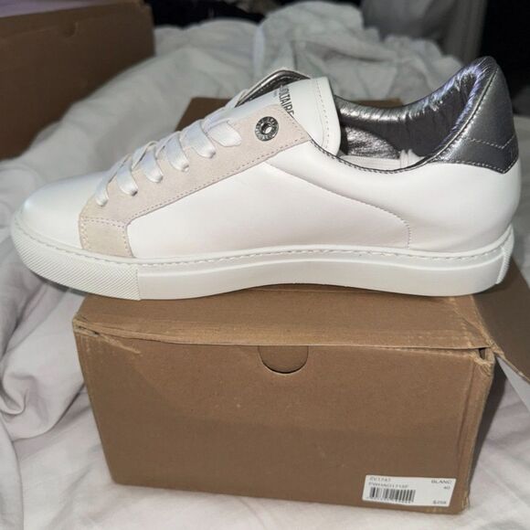 NIB Zadig & Voltaire Lightning Bolt Studded Sneakers size 40 - Picture 5 of 12